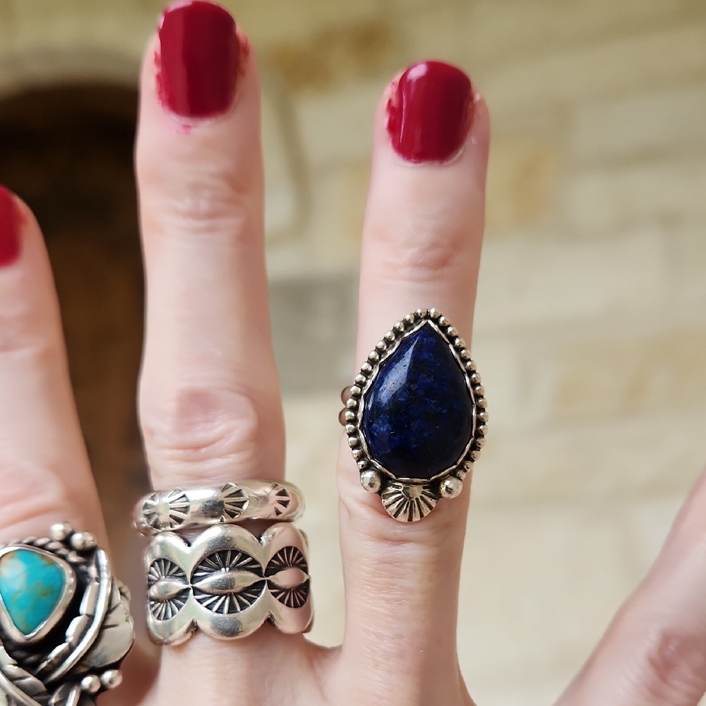 Lapis Sterling Silver Ring - Picture 6 of 7